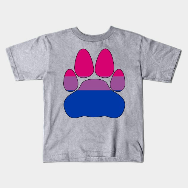 Bi Pride Paw Kids T-Shirt by dikleyt